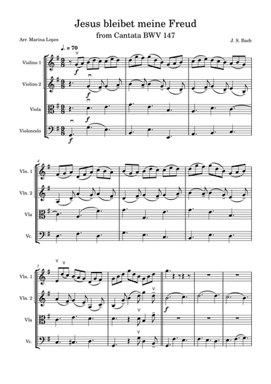 Jesus bleibet meine Freud - J. S. Bach - String Quartet