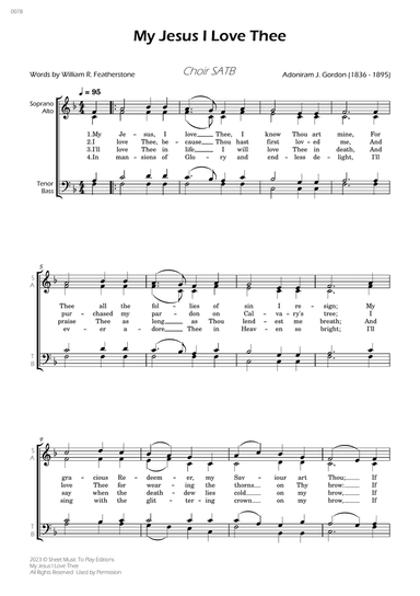 My Jesus I Love Thee - SATB Choir
