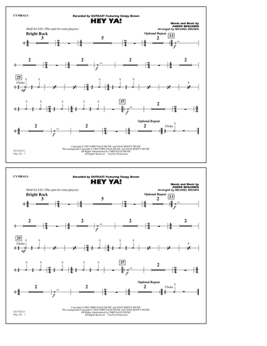 Hey Ya! (arr. Michael Brown) - Cymbals