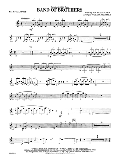 Band of Brothers, Symphonic Suite from: 2nd B-flat Clarinet