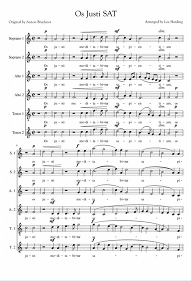 Bruckner's Os Justi, arranged for SAT