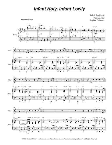 Infant Holy, Infant Lowly (Violin solo and Piano)
