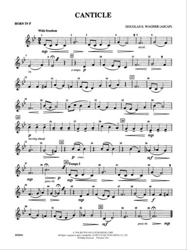 Canticle: 1st F Horn