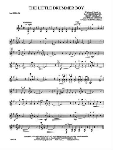 The Little Drummer Boy: 2nd Violin
