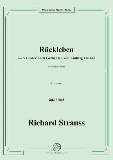 Richard Strauss-Rückleben,in b minor,Op.47 No.3