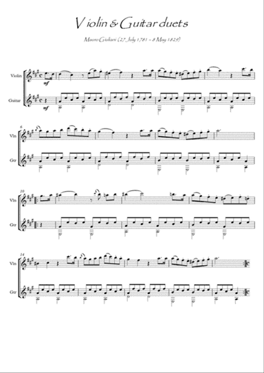 Violin Guitar duet by Mauro Giuliani