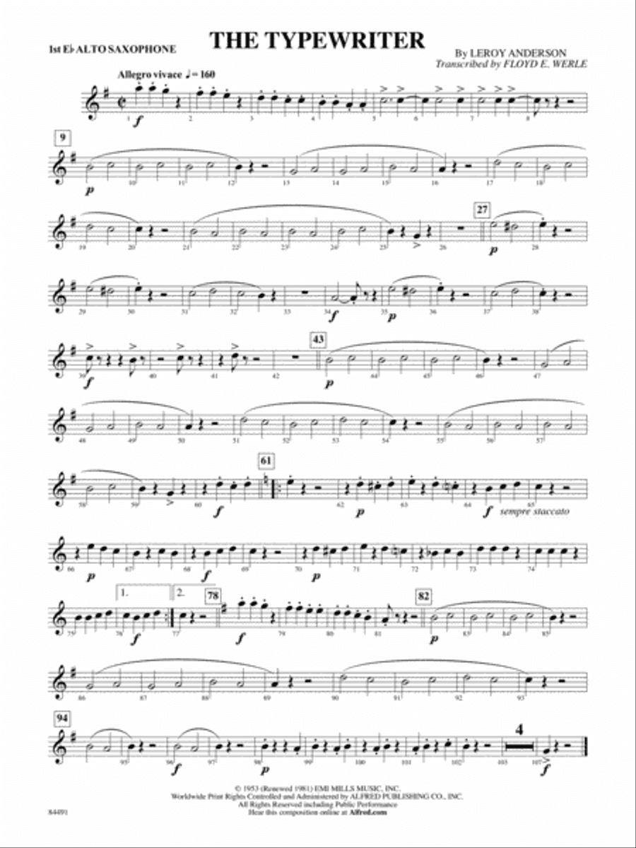 The Typewriter: E-flat Alto Saxophone