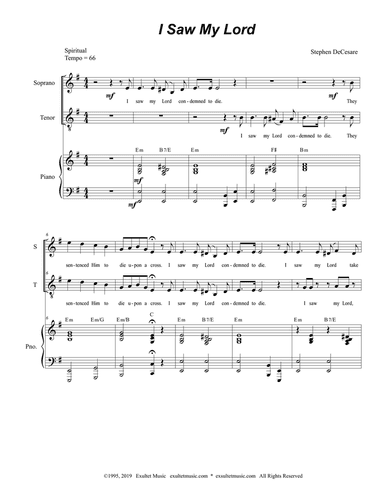 I Saw My Lord (Duet for Soprano and Tenor Solo)