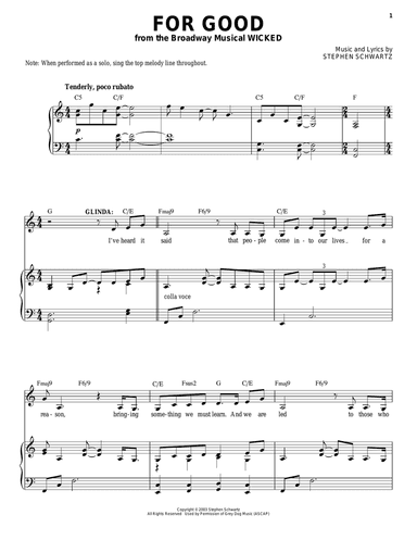 For Good (from Wicked)