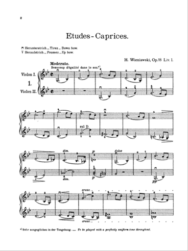 Wieniawski: Etudes-Caprices, Op. 18 (Volume I)