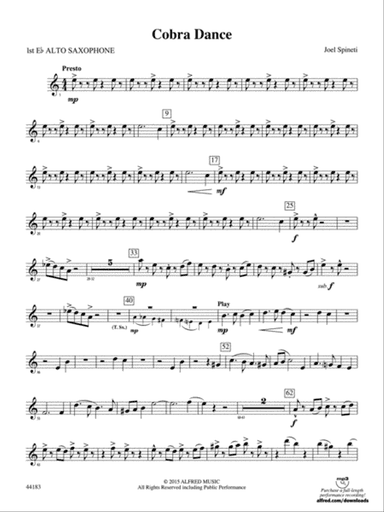 Cobra Dance: E-flat Alto Saxophone
