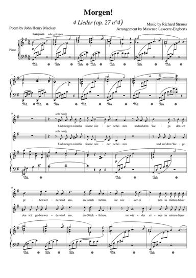 Morgen! (Strauss) for 2 voices