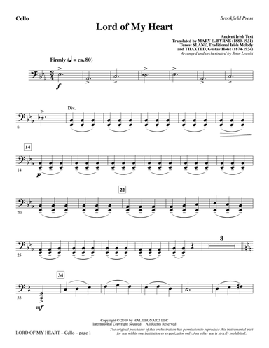 Lord of My Heart - Cello