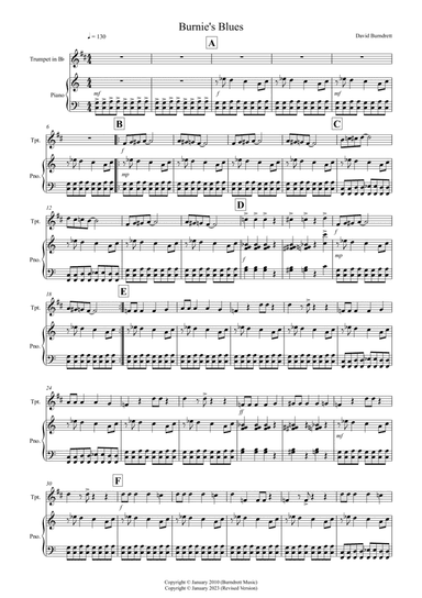 Burnie's Blues for Trumpet and Piano