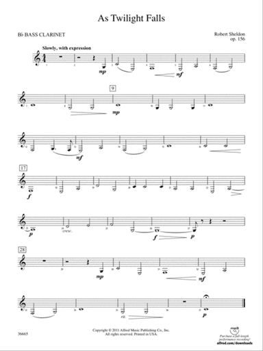 As Twilight Falls: B-flat Bass Clarinet