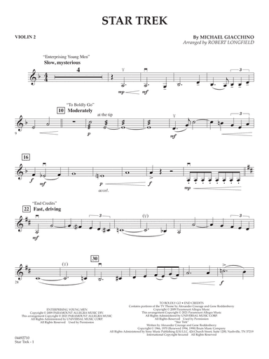 Star Trek (arr. Robert Longfield) - Violin 2