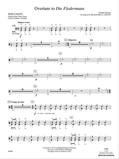 Overture to Die Fledermaus: 1st Percussion