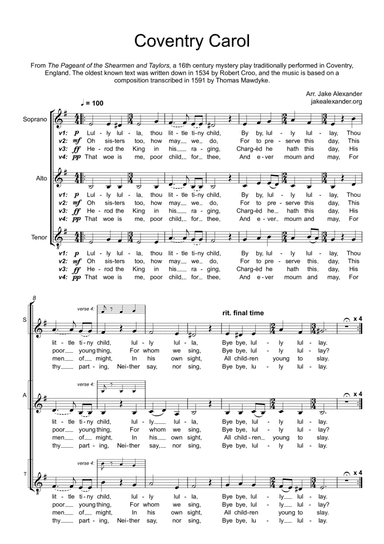 Coventry Carol - SAT a cappella