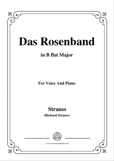 Richard Strauss-Das Rosenband in B flat Major,for Voice and Piano
