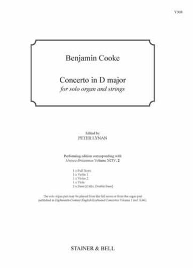 Concerto in D major. Score and Parts