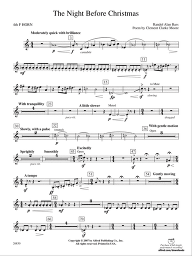 The Night Before Christmas: 4th F Horn
