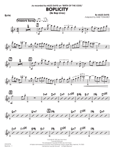 Boplicity - Guitar
