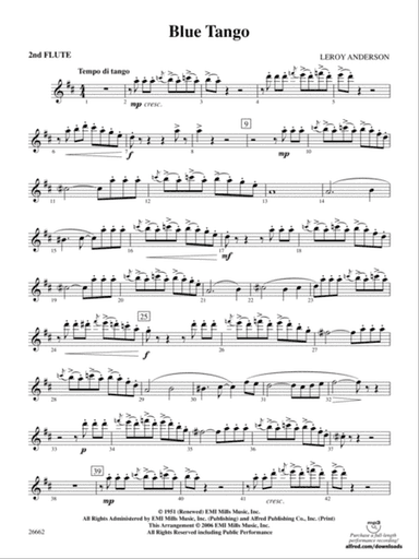 Blue Tango: 2nd Flute