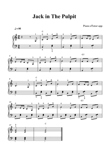 Jack In The Pulpit (folk song) - piano