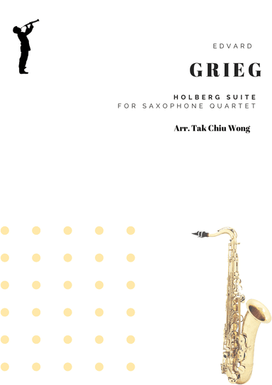 Holberg Suite arranged for Saxophone Quartet Score and Parts