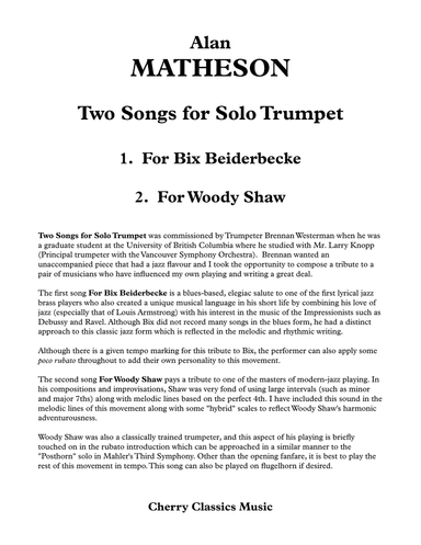Two Songs for Solo Trumpet