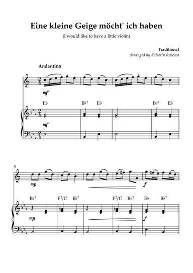 Eine kleine Geige möcht' ich haben (I would like to have a little violin)