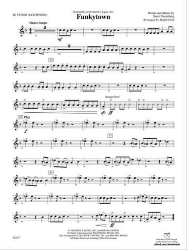 Funkytown: B-flat Tenor Saxophone