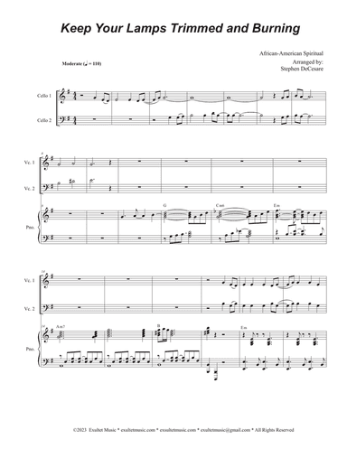 Keep Your Lamps Trimmed And Burning (Cello Duet - Alternate)