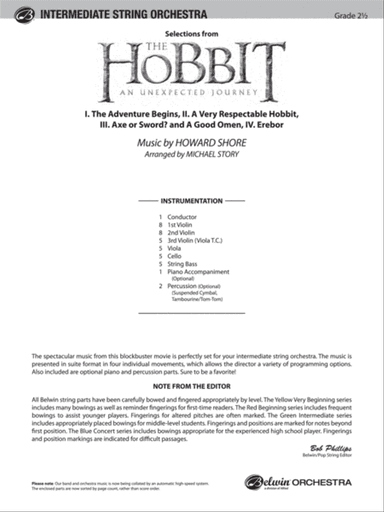 The Hobbit: An Unexpected Journey, Selections from: Score