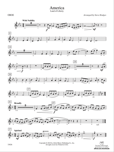 America - Land of Liberty: Oboe