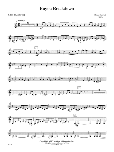 Bayou Breakdown: 3rd B-flat Clarinet