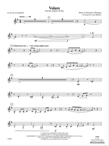 Volare: (wp) E-flat Alto Clarinet