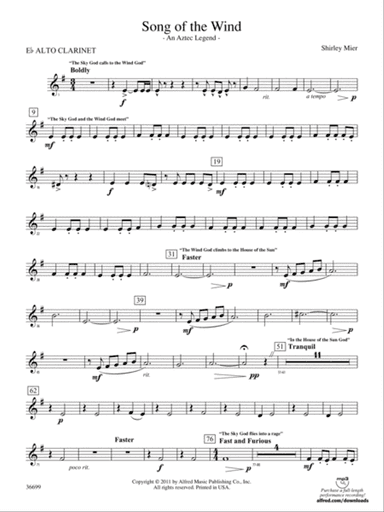 Song of the Wind: (wp) E-flat Alto Clarinet