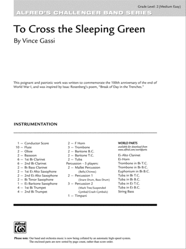 To Cross the Sleeping Green: Score