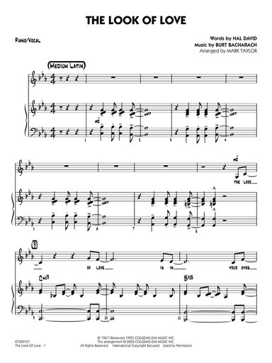 The Look of Love (arr. Mark Taylor) - Piano/Vocal