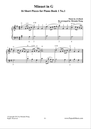 Minuet in G by J.S.Bach - (Most Famous)