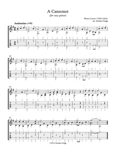 A Canzonet (for easy guitar)