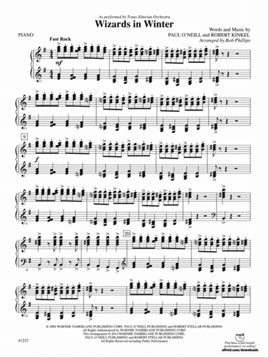Wizards in Winter: Piano Accompaniment