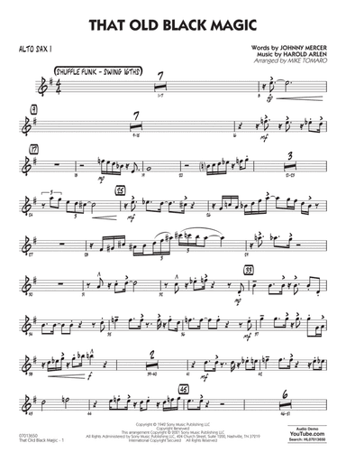 That Old Black Magic (arr. Mike Tomaro) - Alto Sax 1