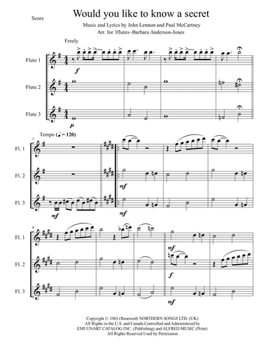 Do You Want To Know A Secret? - Score Only