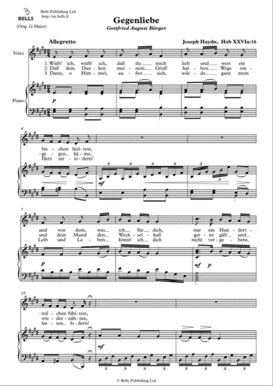 Gegenliebe, Hob. 26a (E Major)