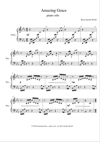 Amazing Grace - piano solo