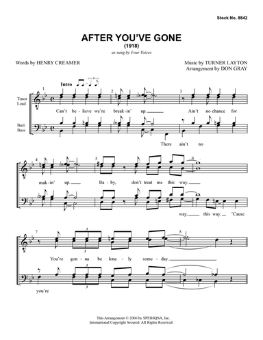 After You've Gone (arr. Don Gray)