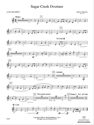 Sugar Creek Overture: 1st B-flat Trumpet