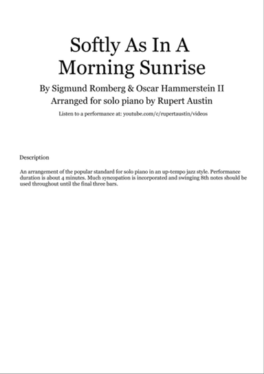 Softly As In A Morning Sunrise